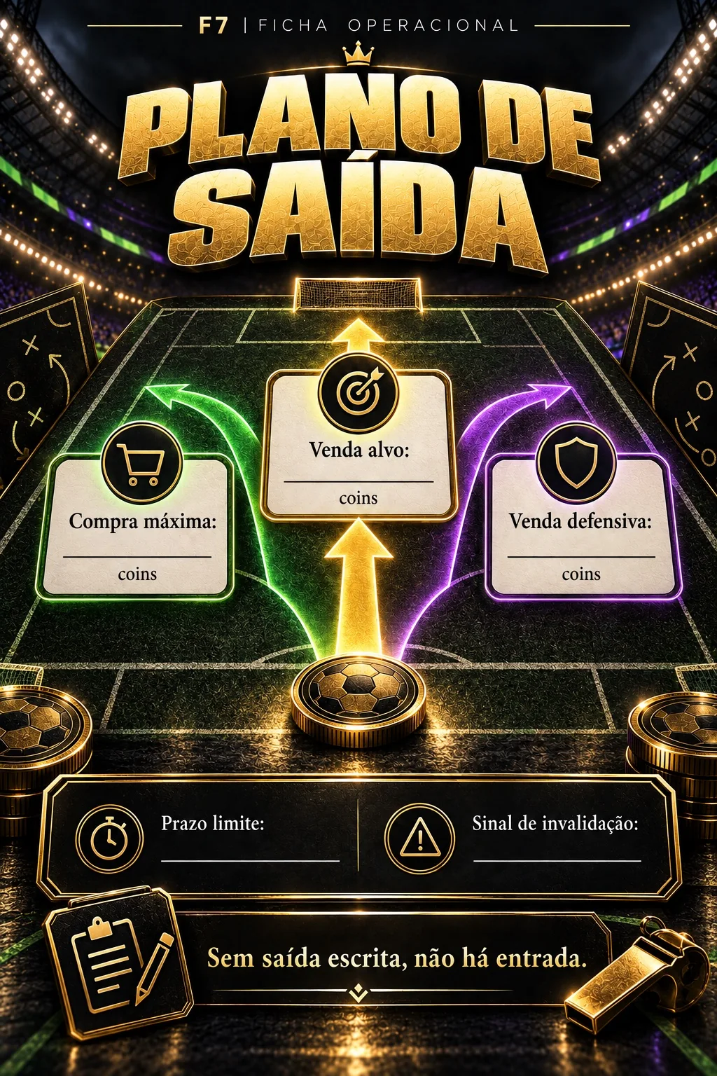 Ficha real de plano de saída incluída no Dossiê
